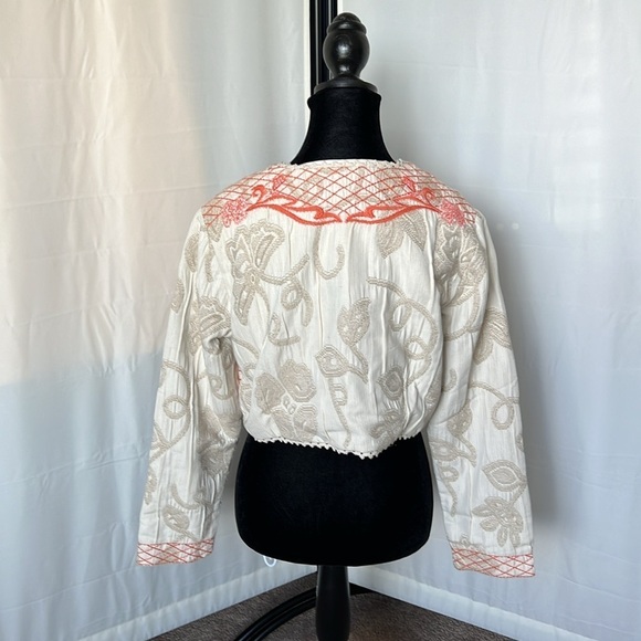 Soft Surroundings Twin Garlands Embroidered and Beaded Bolero Jacket - Picture 7 of 8